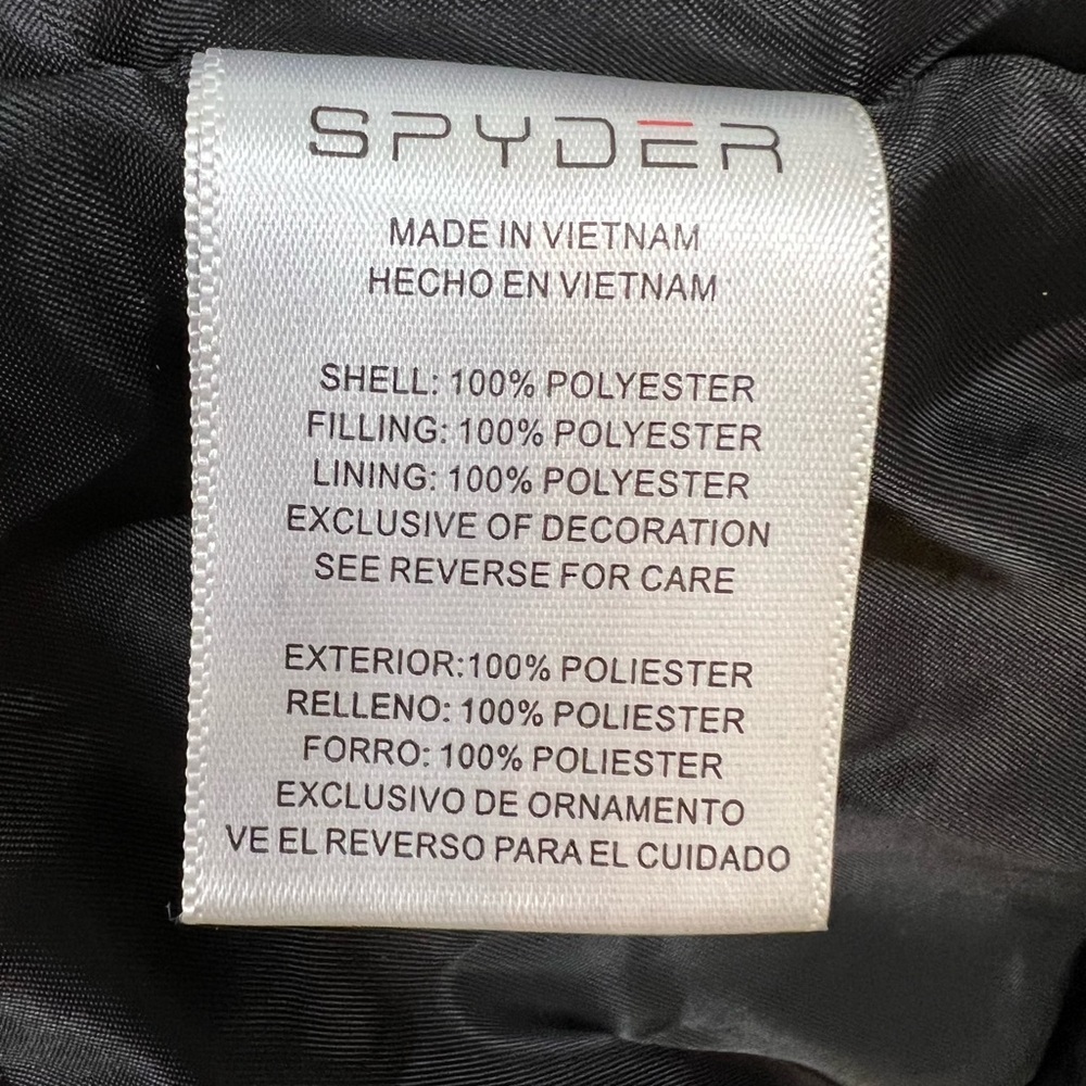 Spyder hooded winter coat sz 7/8, Black/Gray - Picture 6 of 6